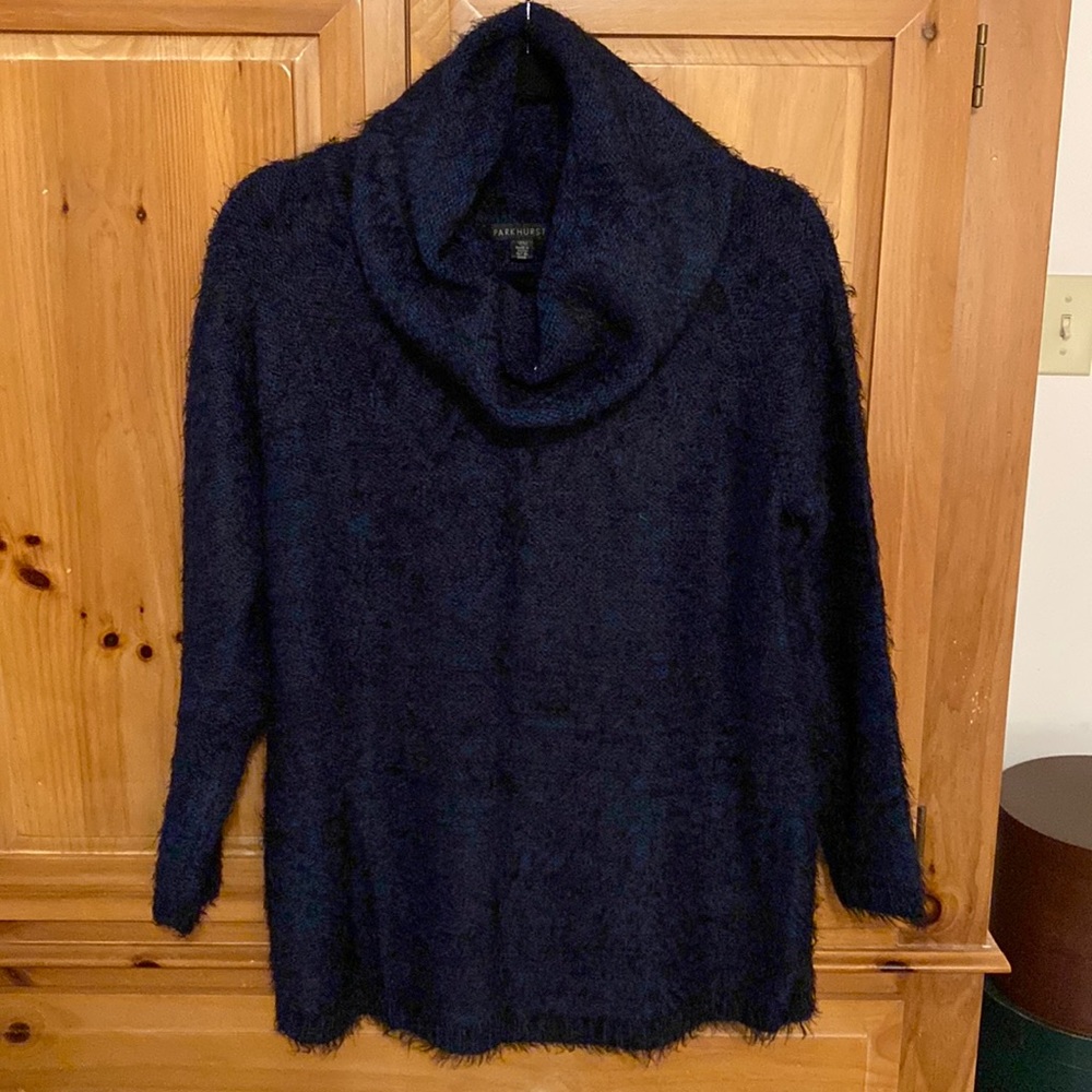Parkhurst medium blue and black cowl neck tunic.